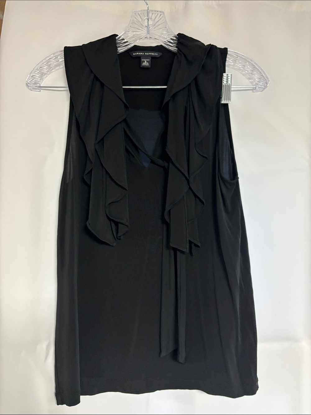 Banana Republic Black Sleeveless Tie-Neck Tank
